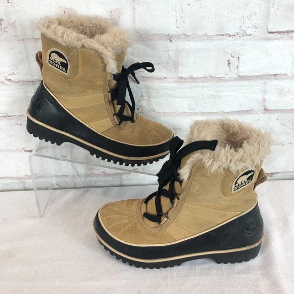 Sorel Women's 6 Suede Tivoli Li Tan Curry Insulated Winter Snow Boots - Picture 4 of 14